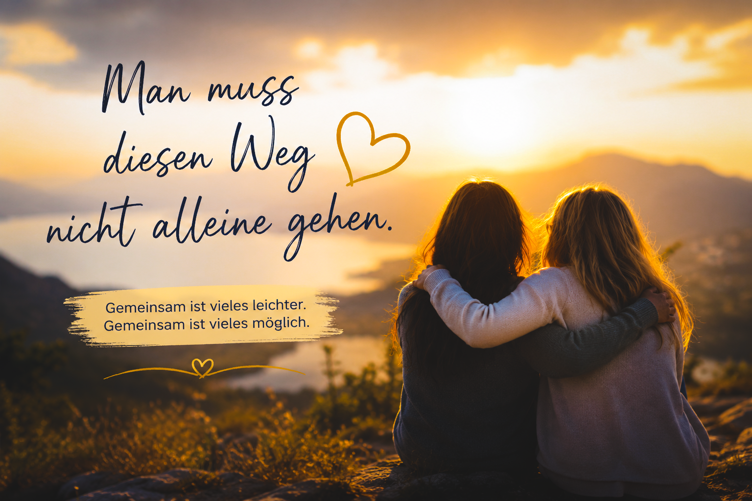 mann muss diesen weg nicht alleine gehen