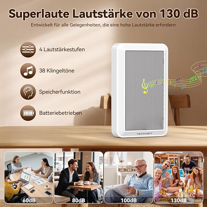 Funkklingel für Senioren & Hörgeschädigte (Extra laut, 130 dB) im Test: Ein unverzichtbarer Alltagshelfer türklingel amazon