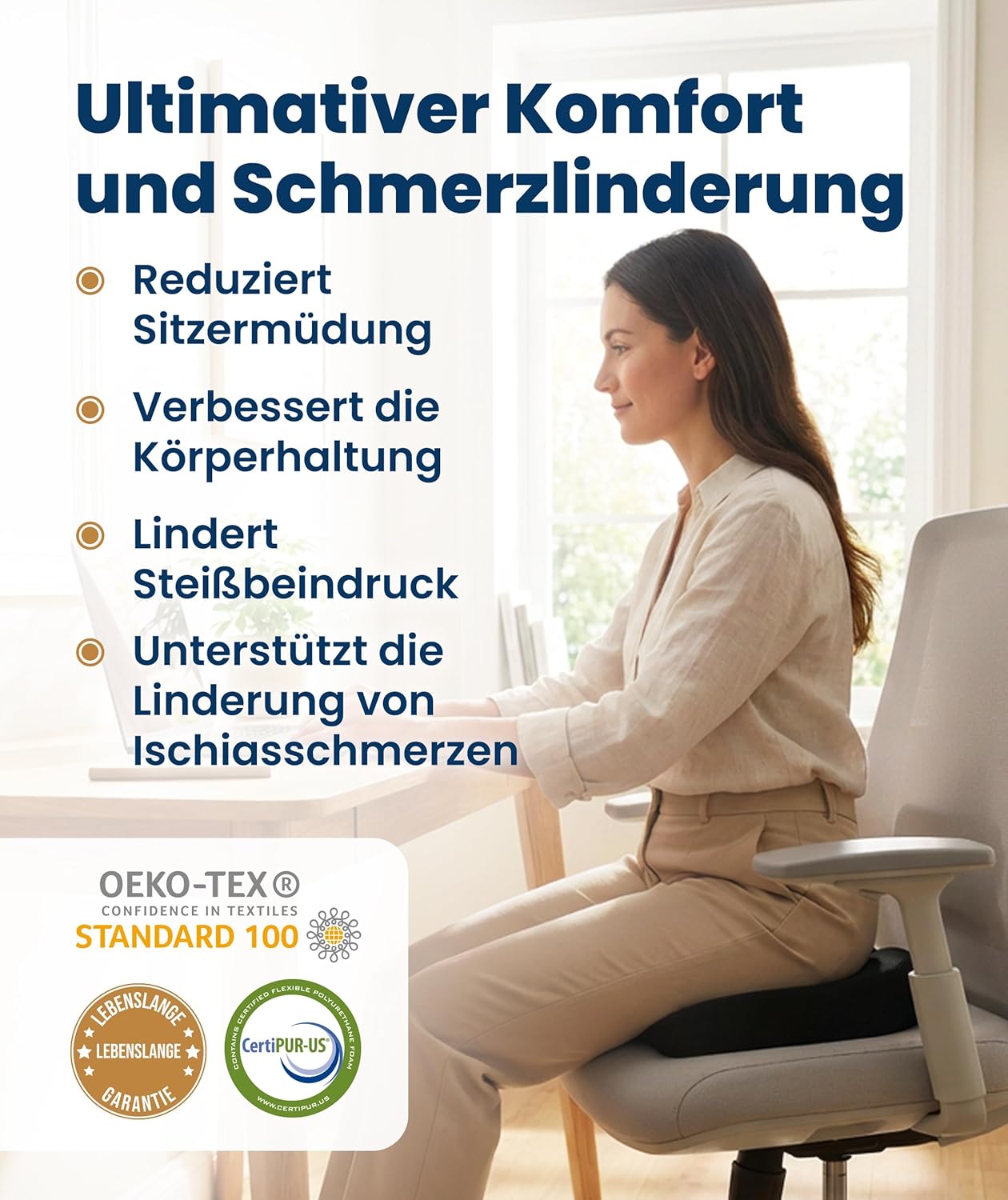 sitzkissen für bürostuhl, auto & zuhause