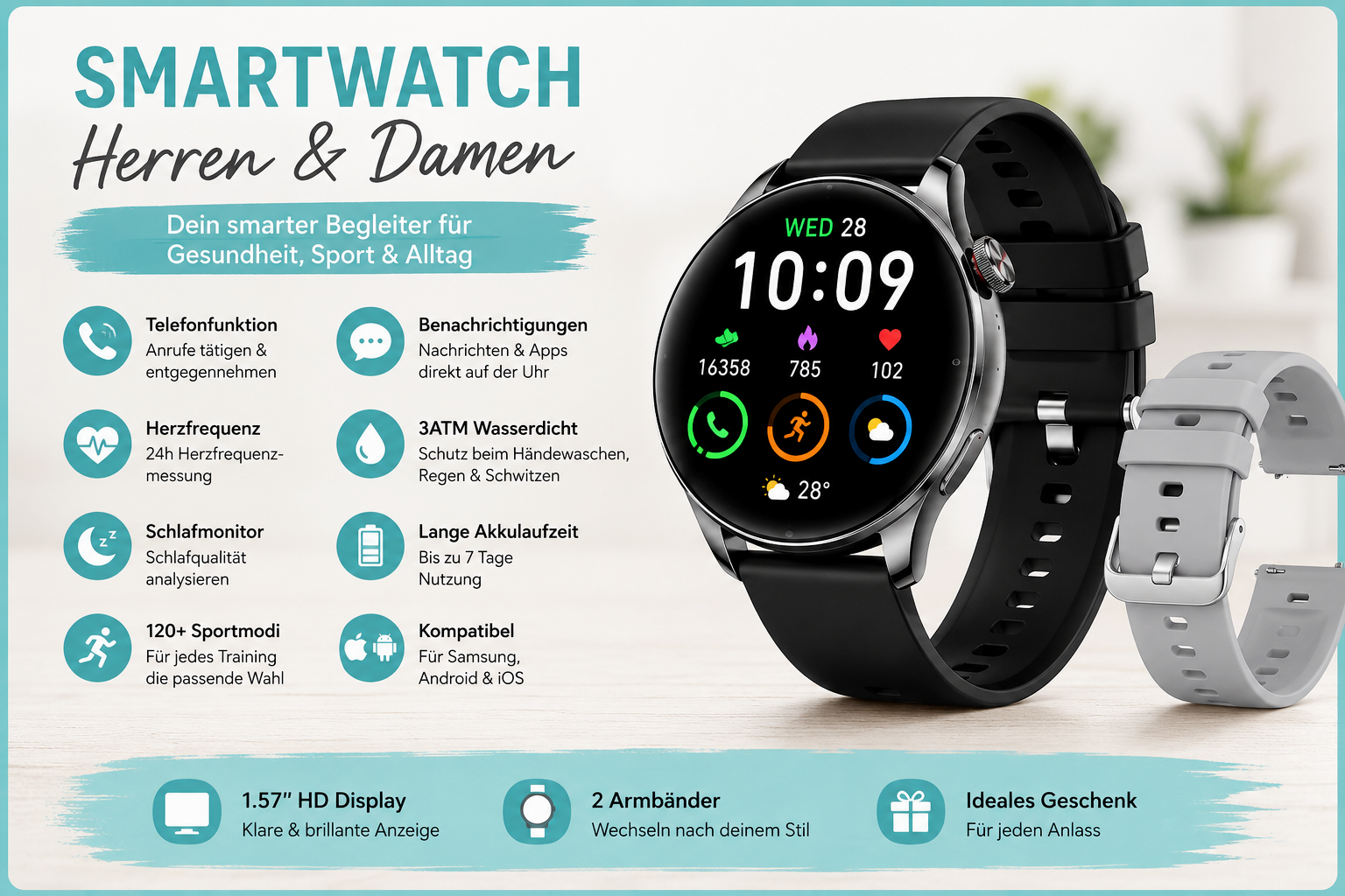 smartwatch herren damen amazon