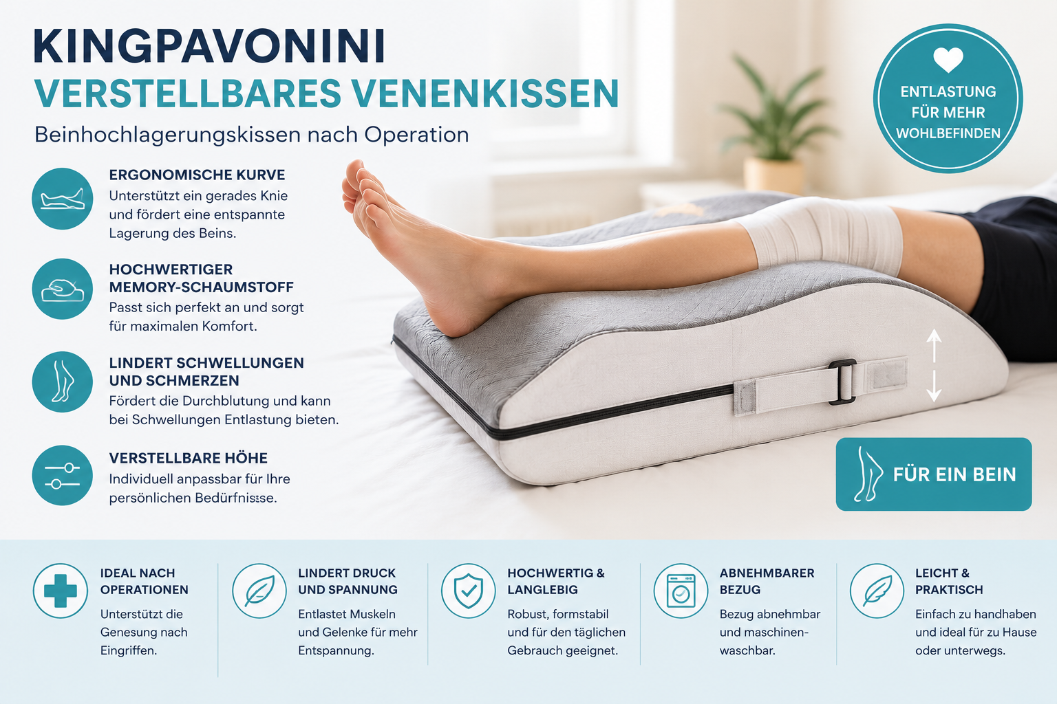 Medizinische Kompressionsstrümpfe (20–30 mmHg): Mehr Unterstützung für müde und geschwollene Beine venenkissen amazon