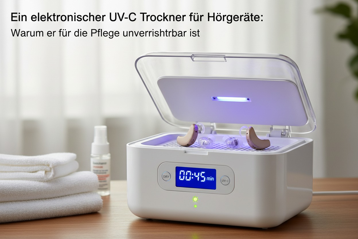 Ein elektronischer UV-C Trockner für Hörgeräte: Warum er für die Pflege unverzichtbar ist